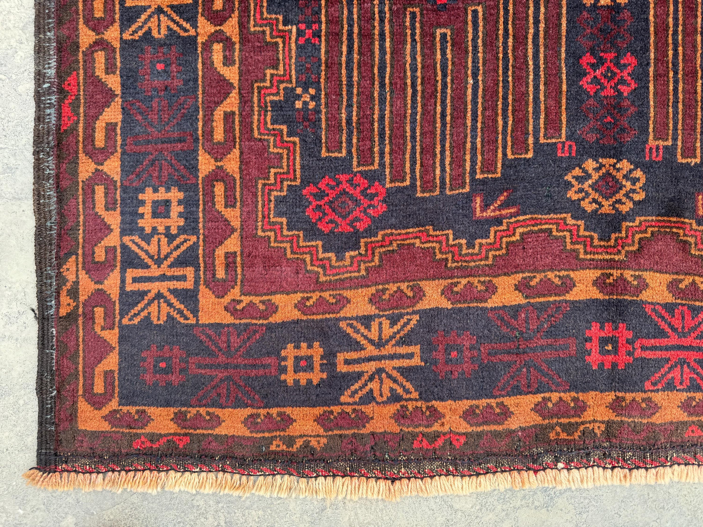 3.11x6.9 Afghan Geometric Carpet - Hand-Knotted Turkmen Carpet - Morrocan Rug For Living Room, Bedroom & Kid's Room Area Rug - Boho Gift Rug