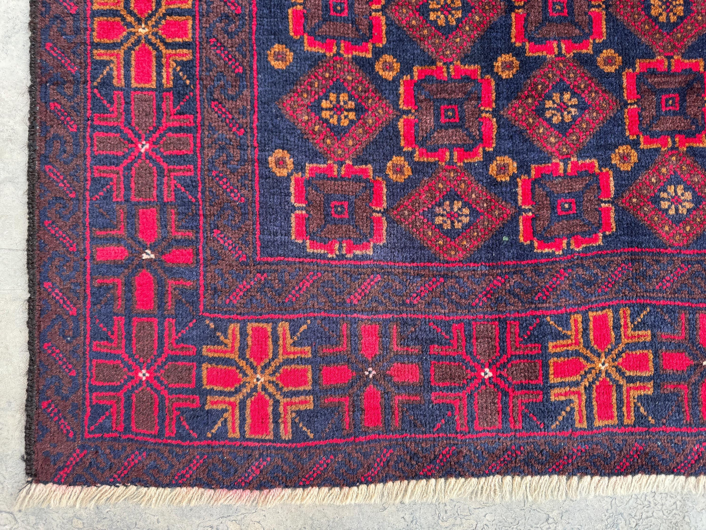 3.6x6.6 Hand-Tufted Geometric Carpet - Hand-Knotted Turkmen Carpet - Morrocan Rug For Living Room, Bedroom, Hallway & Kid's Room Decor