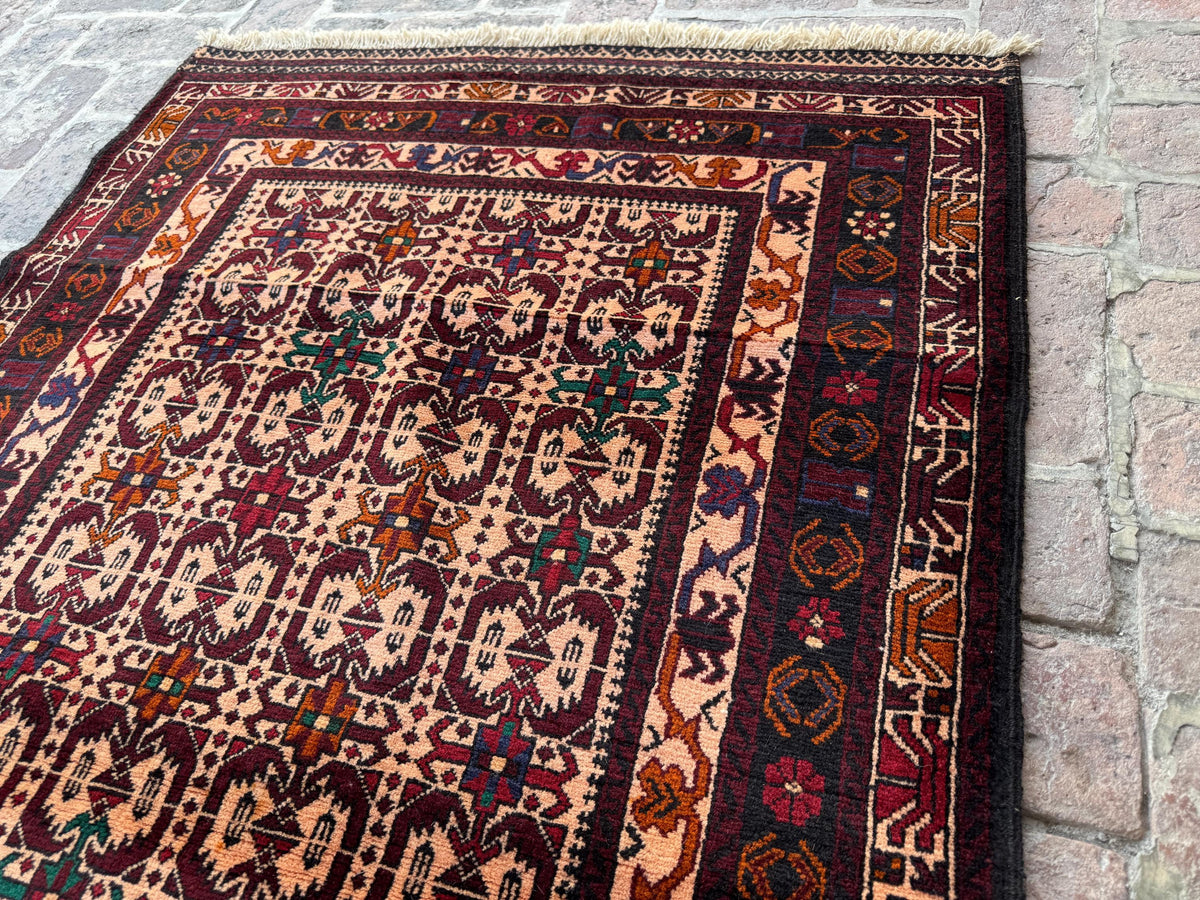 118 × 191 cm Afghan Wool Rug - Handmade Tribal Oriental Carpet
