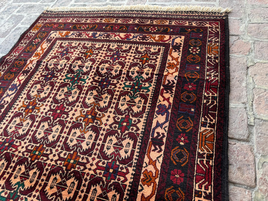 3x5 Vintage Afghan Wool Rug – Handcrafted Tribal Oriental Carpet – Boho  Area Rug for Living Room, Bedroom &amp; Farmhouse – Gift Rug