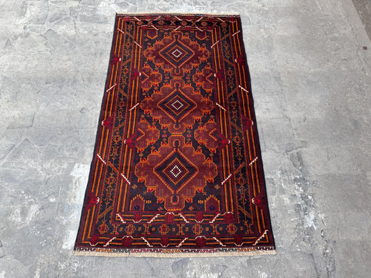 3.8x6.6 Turkmen Beige Tribal Carpet – Handmade Afghan Geometric Design – Oriental Area Carpet for Boho Living Room Decor - Boho Gift Carpet