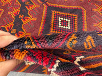 3.8x6.6 Turkmen Beige Tribal Carpet – Handmade Afghan Geometric Design – Oriental Area Carpet for Boho Living Room Decor - Boho Gift Carpet