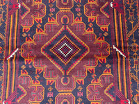 3.8x6.6 Turkmen Beige Tribal Carpet – Handmade Afghan Geometric Design – Oriental Area Carpet for Boho Living Room Decor - Boho Gift Carpet