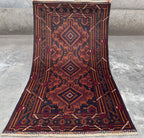 3.8x6.6 Beige Turkmen Tribal Carpet - Handmade Afghan Wool Rug