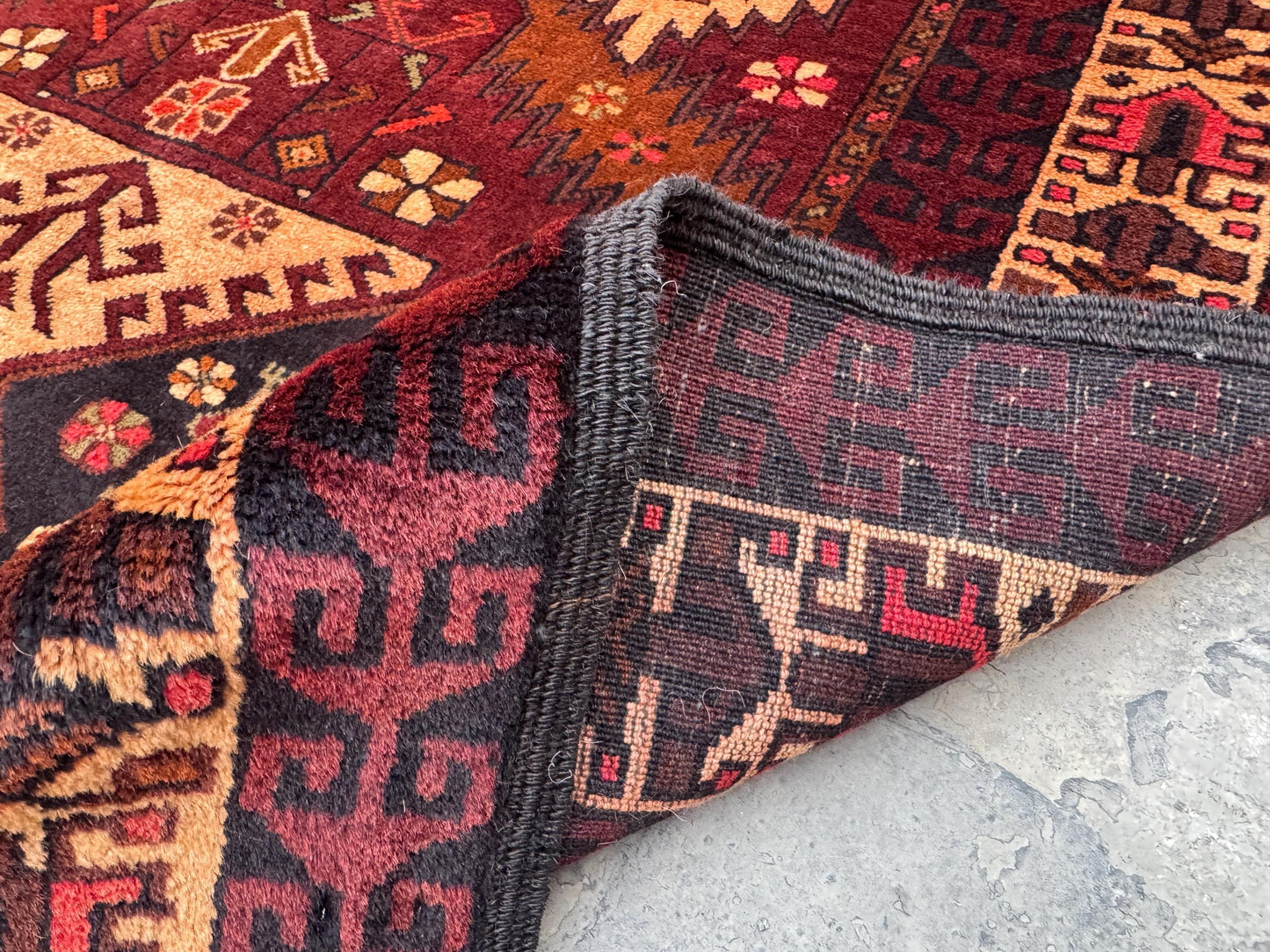 3.9x6.12 Handmade Tribal Area Rug – Geometric Boho Carpet for Living Room &amp; Bedroom – Oriental Floor Decor, Artisan Woven Home Accent