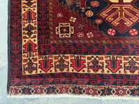 3.9x6.12 Handmade Tribal Area Rug – Geometric Boho Carpet for Living Room &amp; Bedroom – Oriental Floor Decor, Artisan Woven Home Accent