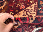 3.9x6.12 Geometric Tribal Rug - Hand-Knotted Afghan Wool Carpet