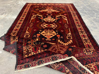 3.9x6.12 Handmade Tribal Area Rug – Geometric Boho Carpet for Living Room &amp; Bedroom – Oriental Floor Decor, Artisan Woven Home Accent
