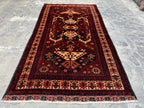 3.9x6.12 Geometric Tribal Rug - Hand-Knotted Afghan Wool Carpet