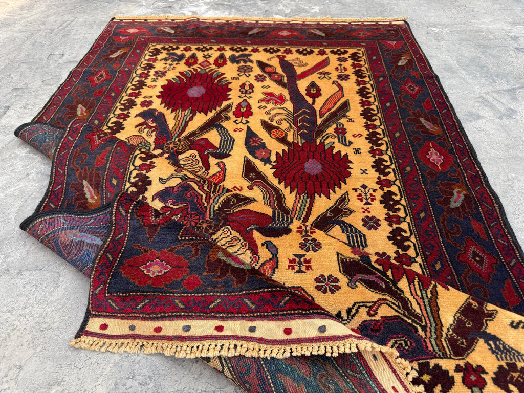 4x6.6 Nomadic Rug - Handmade Afghan Wool Carpet