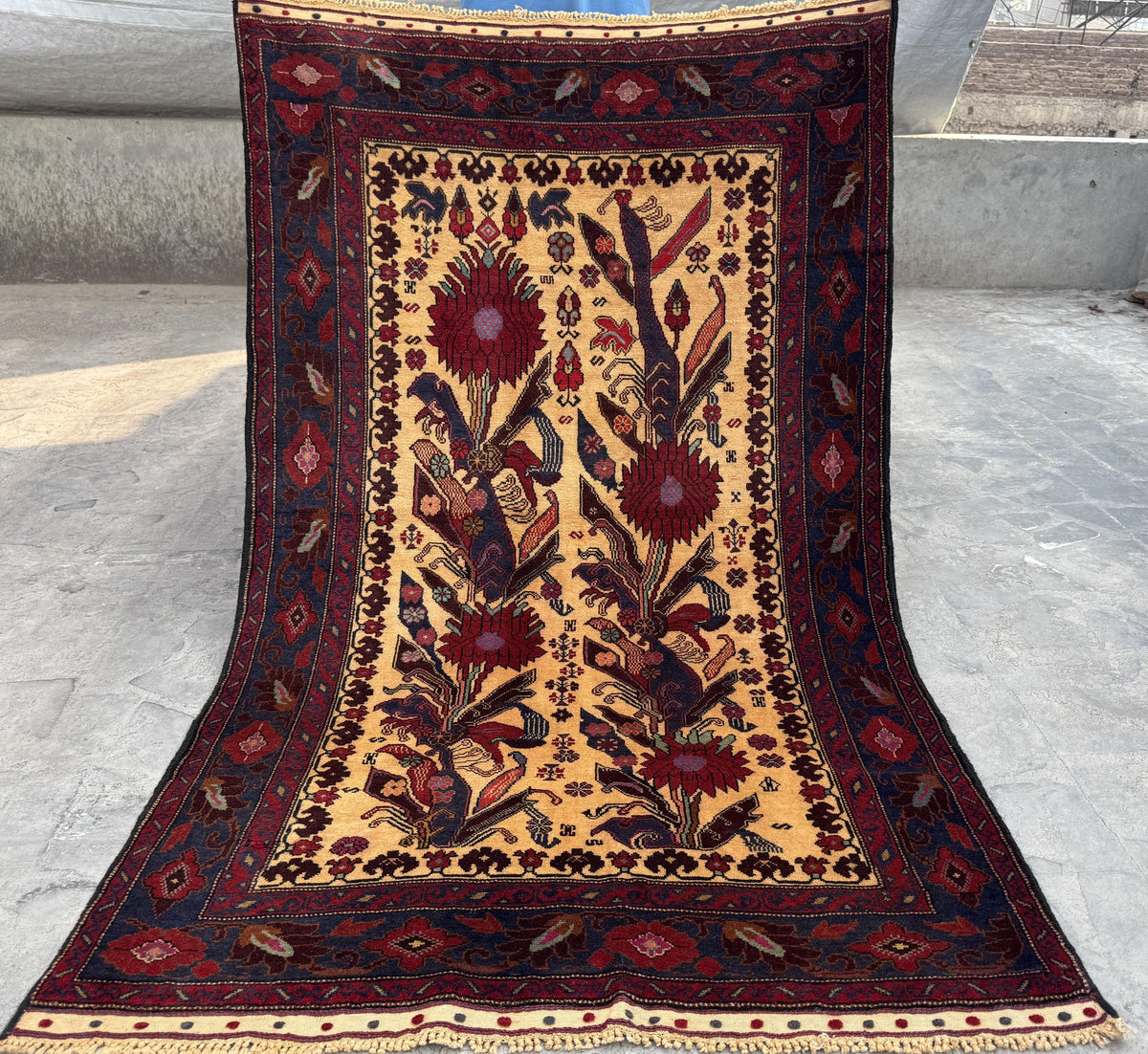 4x6.6 Nomadic Rug - Handmade Afghan Wool Carpet