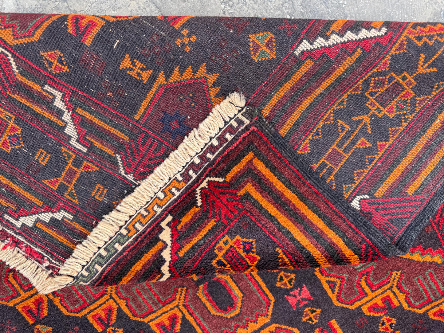 3.8x6.6 Turkmen Beige Tribal Carpet – Handmade Afghan Geometric Design – Oriental Area Carpet for Boho Living Room Decor - Boho Gift Carpet