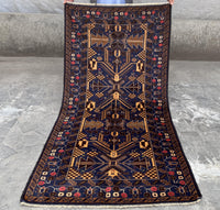 3.2x6.5 Afghan Handmade Beige Carpet – Tribal Turkmen Patterns – Oriental Area Carpet for Modern Living Room Decoration - Boho Gift Carpet