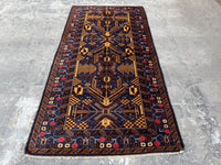 3.2x6.5 Afghan Handmade Beige Carpet – Tribal Turkmen Patterns – Oriental Area Carpet for Modern Living Room Decoration - Boho Gift Carpet