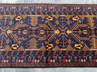 3.2x6.5 Afghan Handmade Beige Carpet – Tribal Turkmen Patterns – Oriental Area Carpet for Modern Living Room Decoration - Boho Gift Carpet