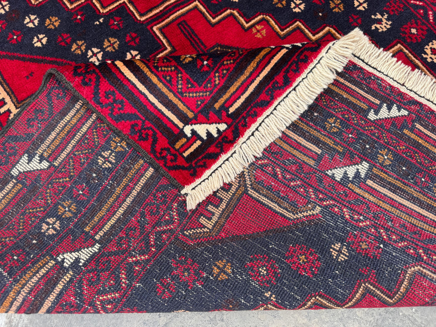 3.8x6.7 Afghan Nomadic Woollen Rug - Baluch Vintage Carpet - Tribal Handmade Rug for Living Room - Bedroom Rug - Gift Rug - Out Door Rug