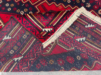 3.8x6.7 Afghan Nomadic Woollen Rug - Baluch Vintage Carpet - Tribal Handmade Rug for Living Room - Bedroom Rug - Gift Rug - Out Door Rug