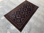 3.10x6.8 Geometric Tribal Rug - Hand-Knotted Afghan Wool Carpet