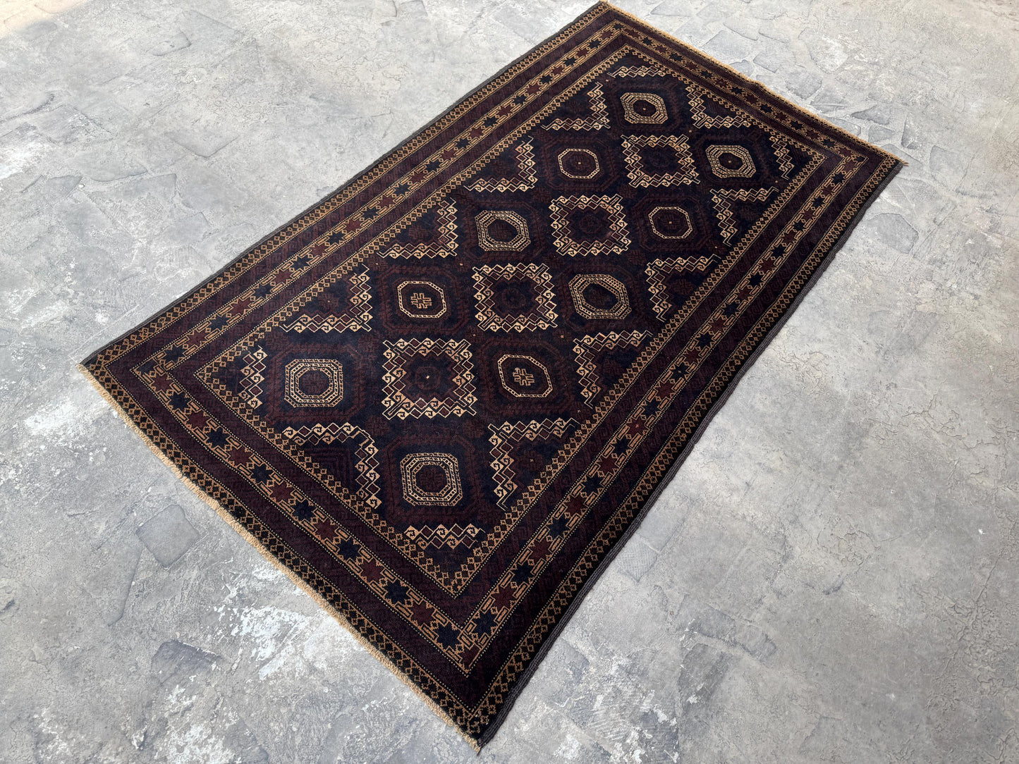 3.10x6.8 Tribal Area Rug – Handmade Geometric Boho Carpet for Living Room &amp; Bedroom – Oriental Floor Decor, Artisan Woven Home Accent