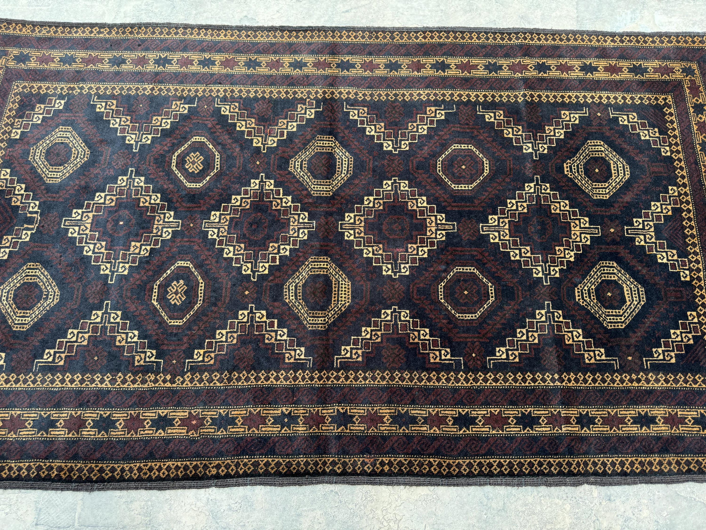 3.10x6.8 Tribal Area Rug – Handmade Geometric Boho Carpet for Living Room &amp; Bedroom – Oriental Floor Decor, Artisan Woven Home Accent