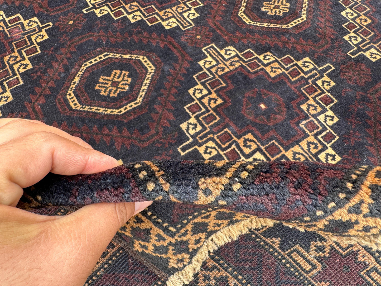 3.10x6.8 Tribal Area Rug – Handmade Geometric Boho Carpet for Living Room &amp; Bedroom – Oriental Floor Decor, Artisan Woven Home Accent