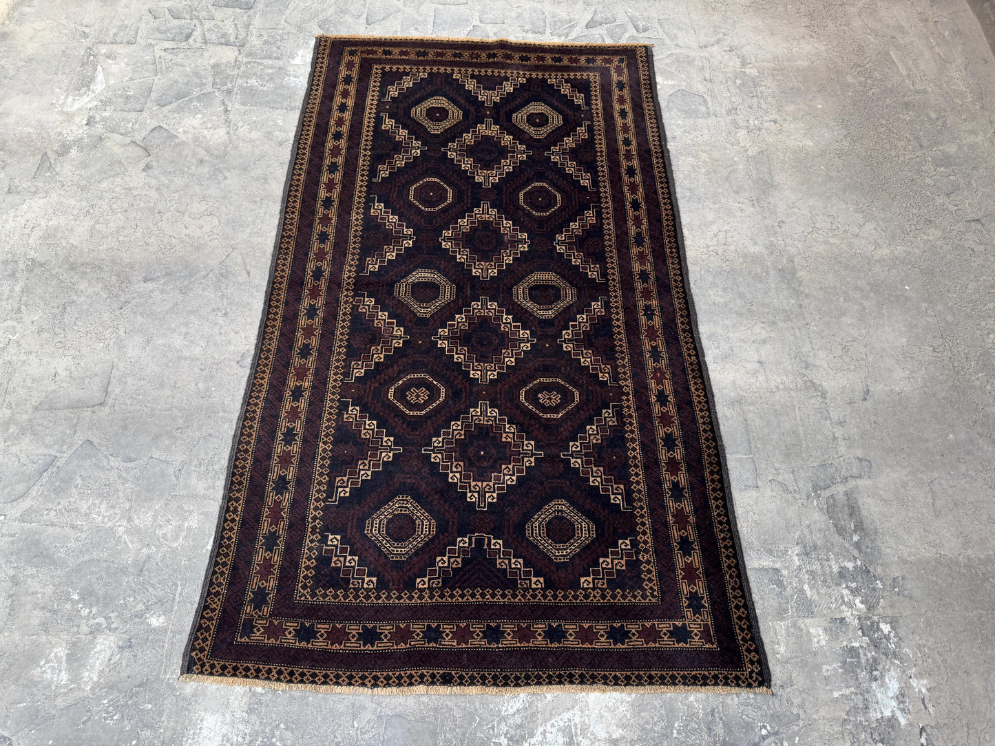 3.10x6.8 Tribal Area Rug – Handmade Geometric Boho Carpet for Living Room &amp; Bedroom – Oriental Floor Decor, Artisan Woven Home Accent