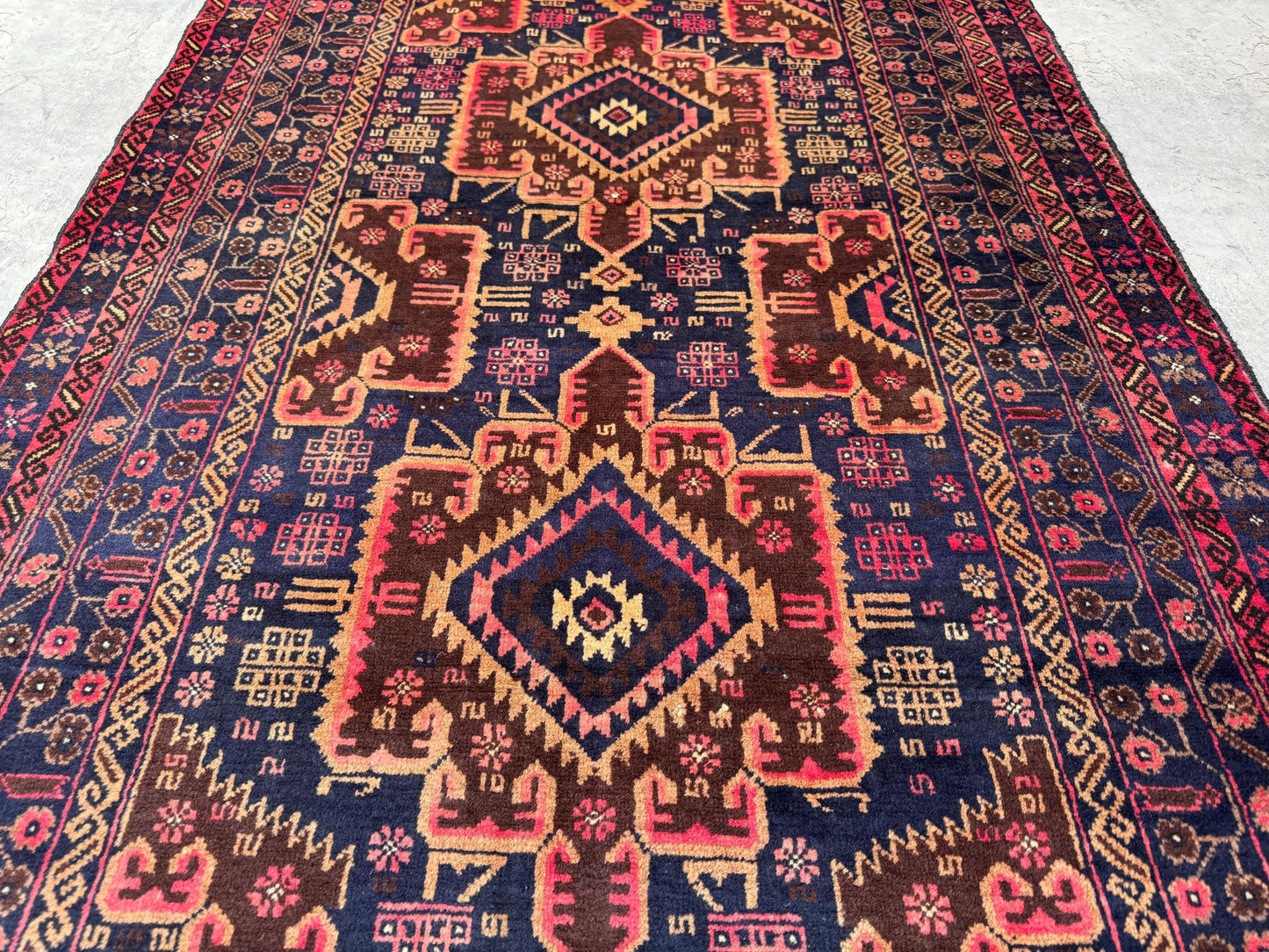 3.12x7.3 Tribal Area Rug – Handmade Geometric Boho Carpet for Living Room &amp; Bedroom – Oriental Floor Decor, Artisan Woven Home Accent