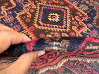 3.12x7.3 Tribal Area Rug – Handmade Geometric Boho Carpet for Living Room &amp; Bedroom – Oriental Floor Decor, Artisan Woven Home Accent