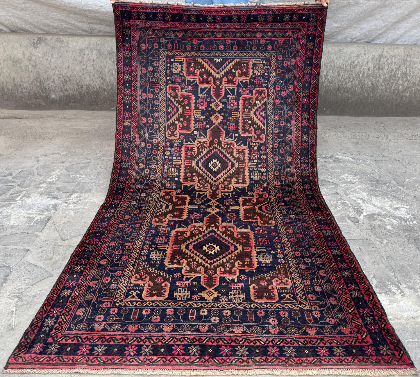 3.12x7.3 Tribal Area Rug – Handmade Geometric Boho Carpet for Living Room &amp; Bedroom – Oriental Floor Decor, Artisan Woven Home Accent
