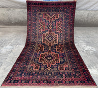 3.12x7.3 Tribal Area Rug – Handmade Geometric Boho Carpet for Living Room &amp; Bedroom – Oriental Floor Decor, Artisan Woven Home Accent