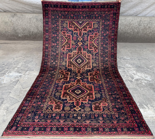 3.12x7.3 Tribal Area Rug – Handmade Geometric Boho Carpet for Living Room &amp; Bedroom – Oriental Floor Decor, Artisan Woven Home Accent
