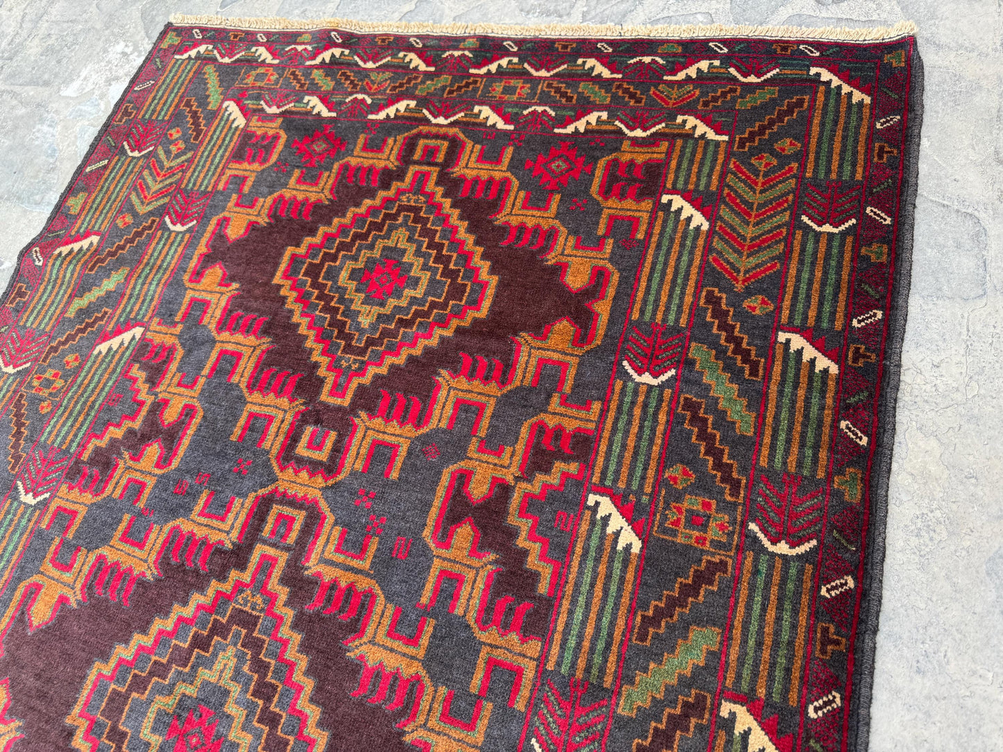 3.11x6.7 Handmade Tribal Area Rug – Geometric Boho Carpet for Living Room &amp; Bedroom – Oriental Floor Decor, Artisan Woven Home Accent