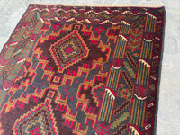 3.11x6.7 Handmade Tribal Area Rug – Geometric Boho Carpet for Living Room &amp; Bedroom – Oriental Floor Decor, Artisan Woven Home Accent
