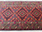 3.11x6.7 Geometric Tribal Rug - Hand-Knotted Afghan Wool Carpet
