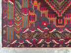 3.11x6.7 Geometric Tribal Rug - Hand-Knotted Afghan Wool Carpet