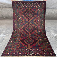 3.11x6.7 Handmade Tribal Area Rug – Geometric Boho Carpet for Living Room &amp; Bedroom – Oriental Floor Decor, Artisan Woven Home Accent