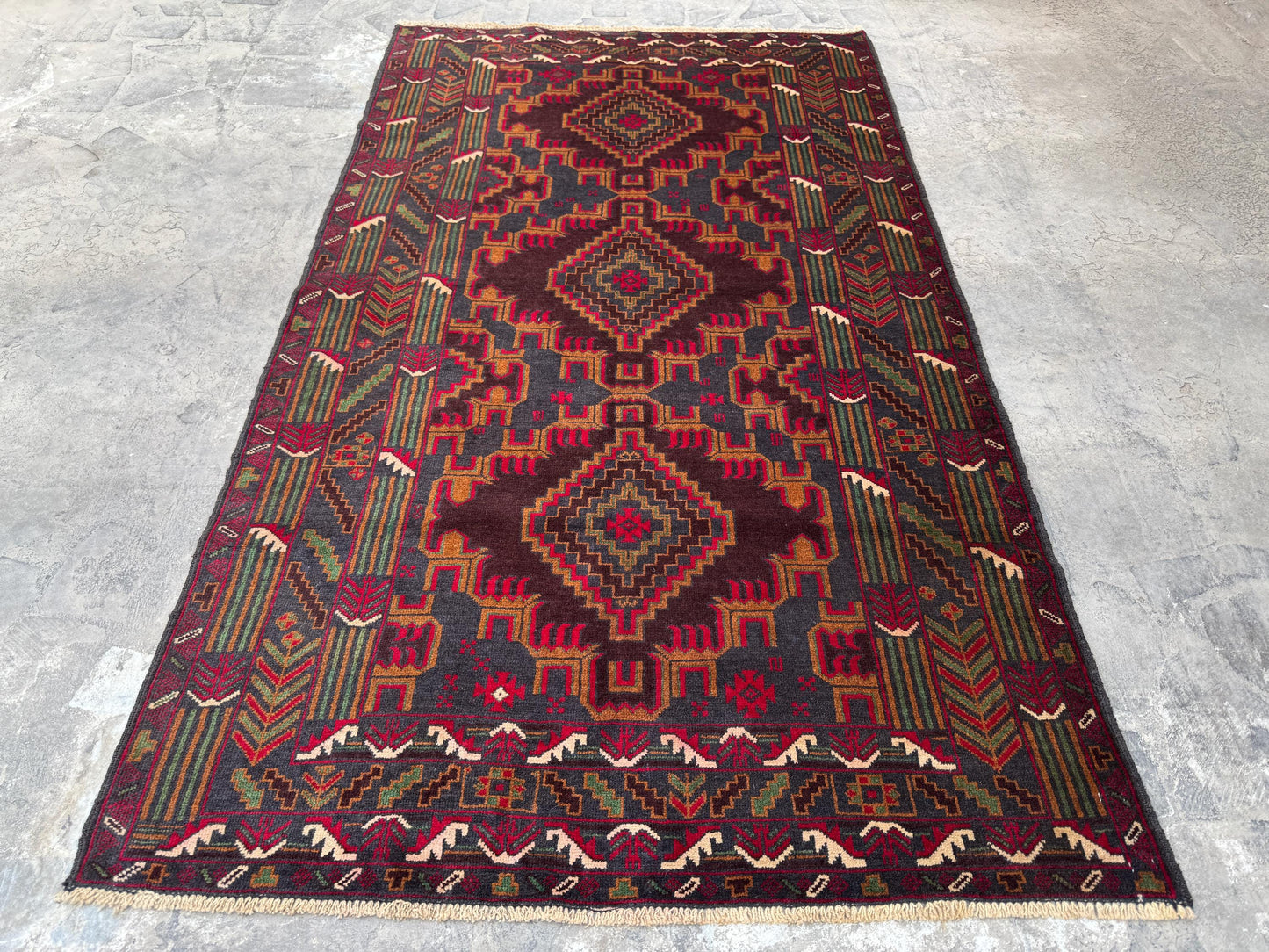3.11x6.7 Handmade Tribal Area Rug – Geometric Boho Carpet for Living Room &amp; Bedroom – Oriental Floor Decor, Artisan Woven Home Accent