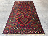 3.11x6.7 Handmade Tribal Area Rug – Geometric Boho Carpet for Living Room &amp; Bedroom – Oriental Floor Decor, Artisan Woven Home Accent