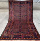 3.11x6.9 Afghan Geometric Carpet - Hand-Knotted Turkmen Carpet - Morrocan Rug For Living Room, Bedroom &amp; Kid's Room Area Rug - Boho Gift Rug
