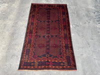 3.11x6.9 Afghan Geometric Carpet - Hand-Knotted Turkmen Carpet - Morrocan Rug For Living Room, Bedroom &amp; Kid's Room Area Rug - Boho Gift Rug