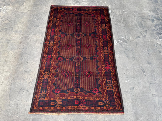 3.11x6.9 Afghan Geometric Carpet - Hand-Knotted Turkmen Carpet - Morrocan Rug For Living Room, Bedroom &amp; Kid's Room Area Rug - Boho Gift Rug
