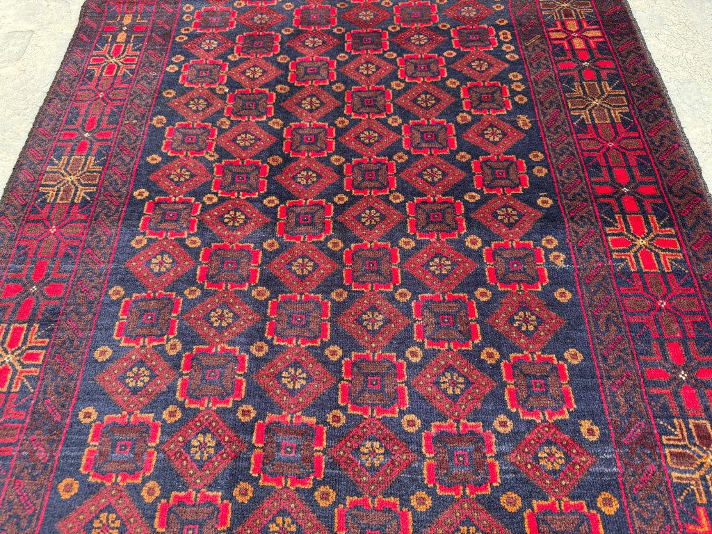 3.6x6.6 Ziegler Geometric Rug - Hand-Knotted Afghan Wool Area Carpet