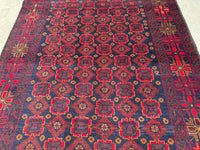 3.6x6.6 Hand-Tufted Geometric Carpet - Hand-Knotted Turkmen Carpet - Morrocan Rug For Living Room, Bedroom, Hallway &amp; Kid's Room Decor