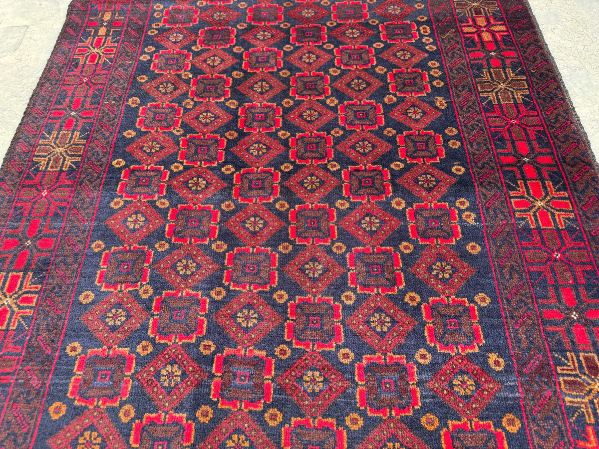 3.6x6.6 Ziegler Geometric Rug - Hand-Knotted Afghan Wool Area Carpet