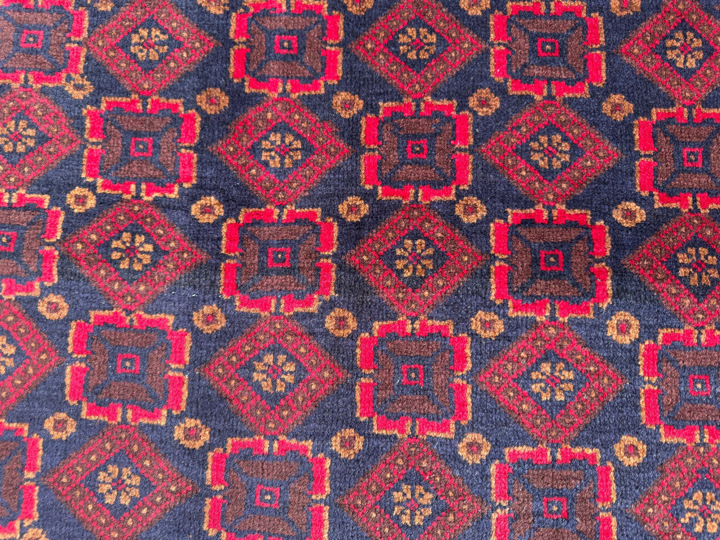 3.6x6.6 Hand-Tufted Geometric Carpet - Hand-Knotted Turkmen Carpet - Morrocan Rug For Living Room, Bedroom, Hallway &amp; Kid's Room Decor