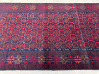 3.6x6.6 Hand-Tufted Geometric Carpet - Hand-Knotted Turkmen Carpet - Morrocan Rug For Living Room, Bedroom, Hallway &amp; Kid's Room Decor