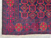 3.6x6.6 Hand-Tufted Geometric Carpet - Hand-Knotted Turkmen Carpet - Morrocan Rug For Living Room, Bedroom, Hallway &amp; Kid's Room Decor
