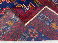 3.12x6.8 Afghan Runner rug Antique Hand knotted Wool Runner, Oriental Hallway Runner Rug, Turkmen Stair runner Rug, Entryway runner Area Rug