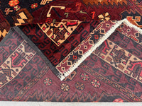 3.9x6.12 Handmade Tribal Area Rug – Geometric Boho Carpet for Living Room &amp; Bedroom – Oriental Floor Decor, Artisan Woven Home Accent
