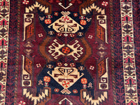 3.9x6.12 Handmade Tribal Area Rug – Geometric Boho Carpet for Living Room &amp; Bedroom – Oriental Floor Decor, Artisan Woven Home Accent